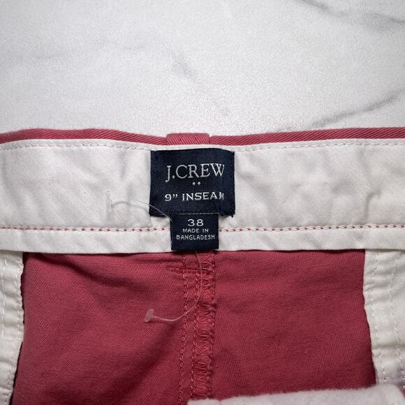 J Crew Dark Pink Slash Pockets Flat Front Chino Shorts Mens Size 38 Inseam 9" - Picture 2 of 12